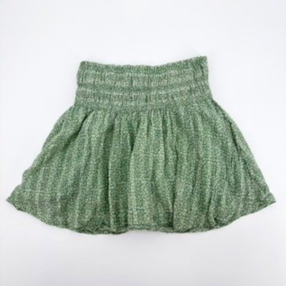 Abercrombie Kids Green Floral Smocked Skort Girls Size 11/12 Built-in Shorts